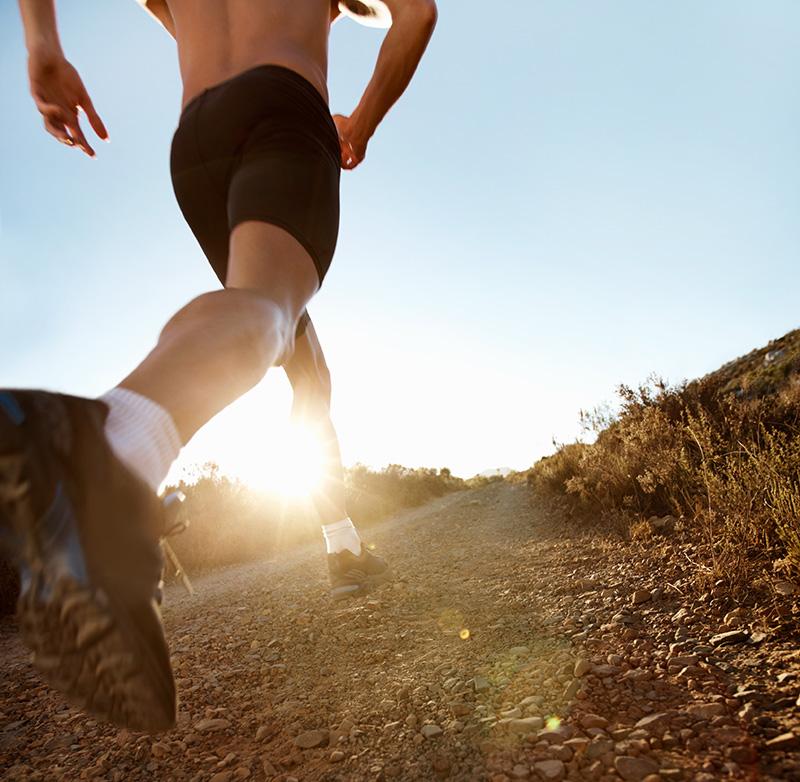 Runner on rough ground