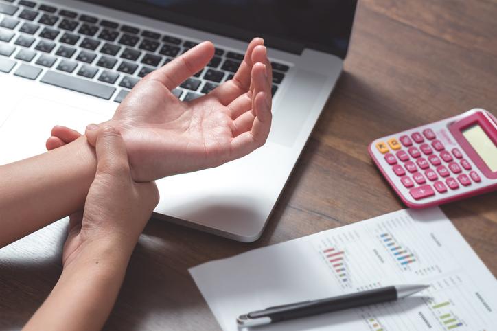 Office worker computer use repetitive strain injury to the wrist