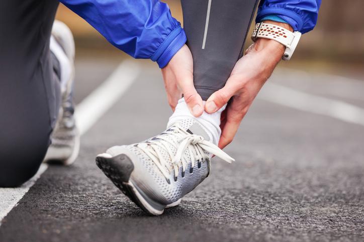 Runner with sprained ankle Runner with sprained ankle